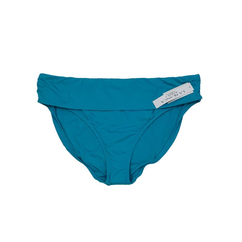 La Blanca Bikini Bottoms Women SZ 20W NWT Azul Tummy Control Foldover Shirred